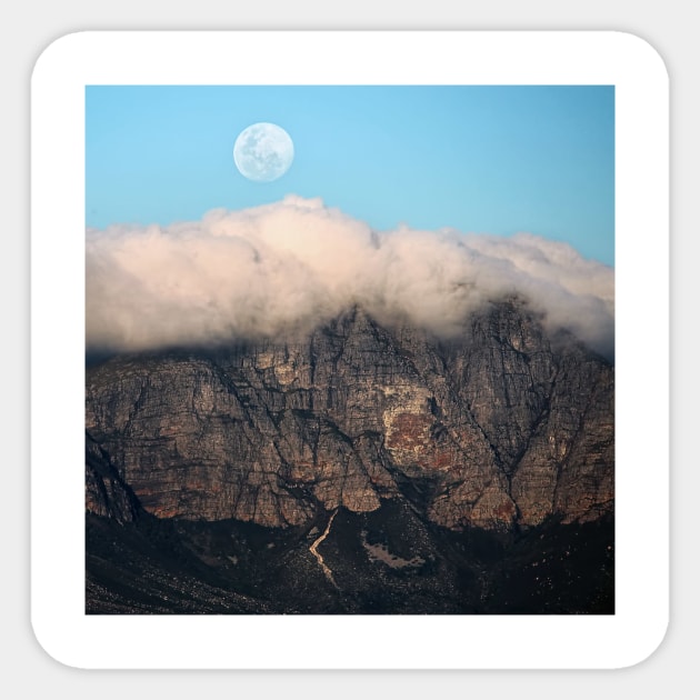 The Mountains and the Moon Sticker by micklyn